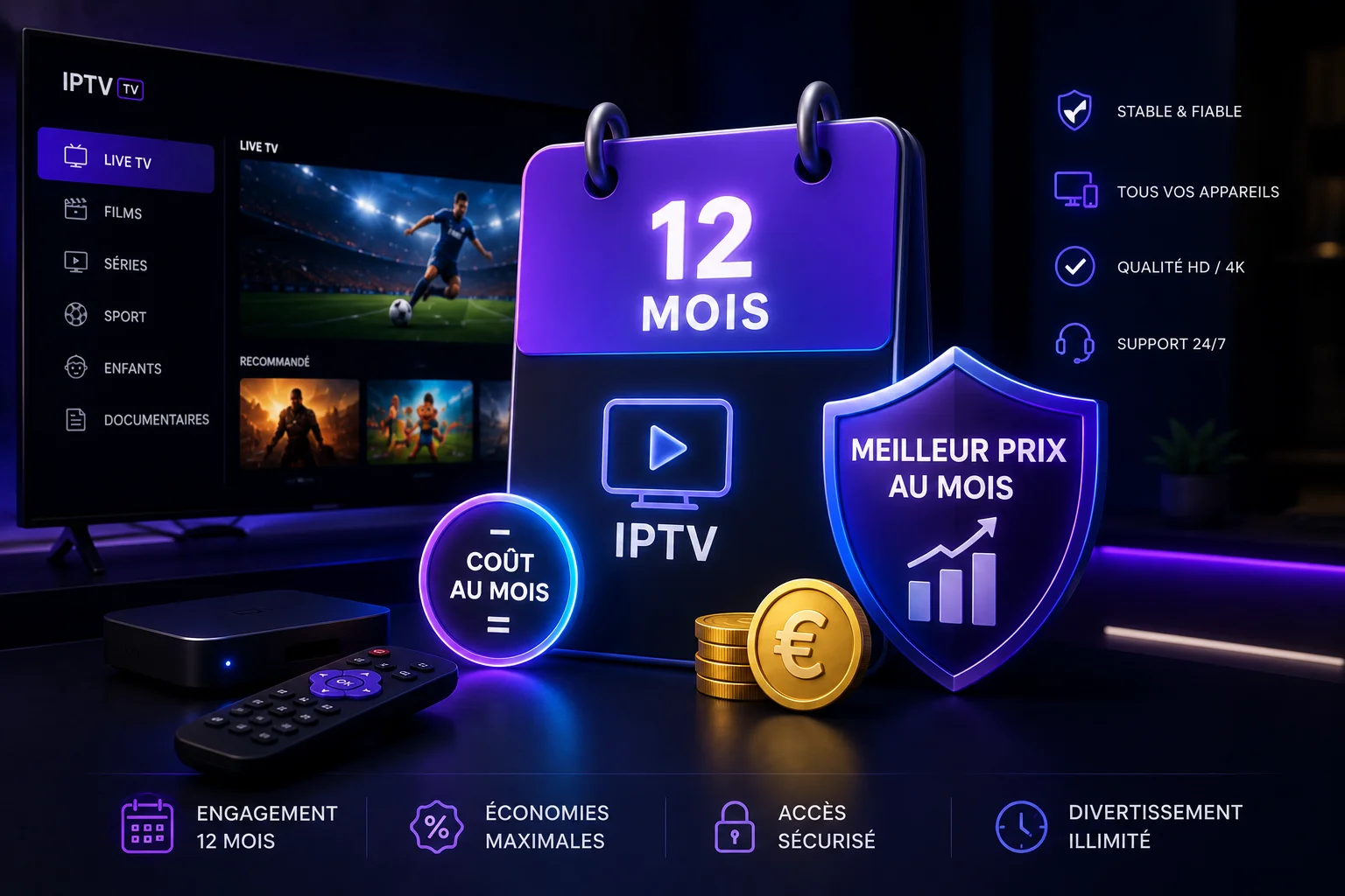 Abonnement IPTV 12 mois