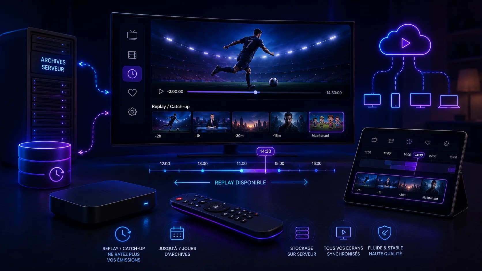 Illustration de couverture du guide du catch-up IPTV